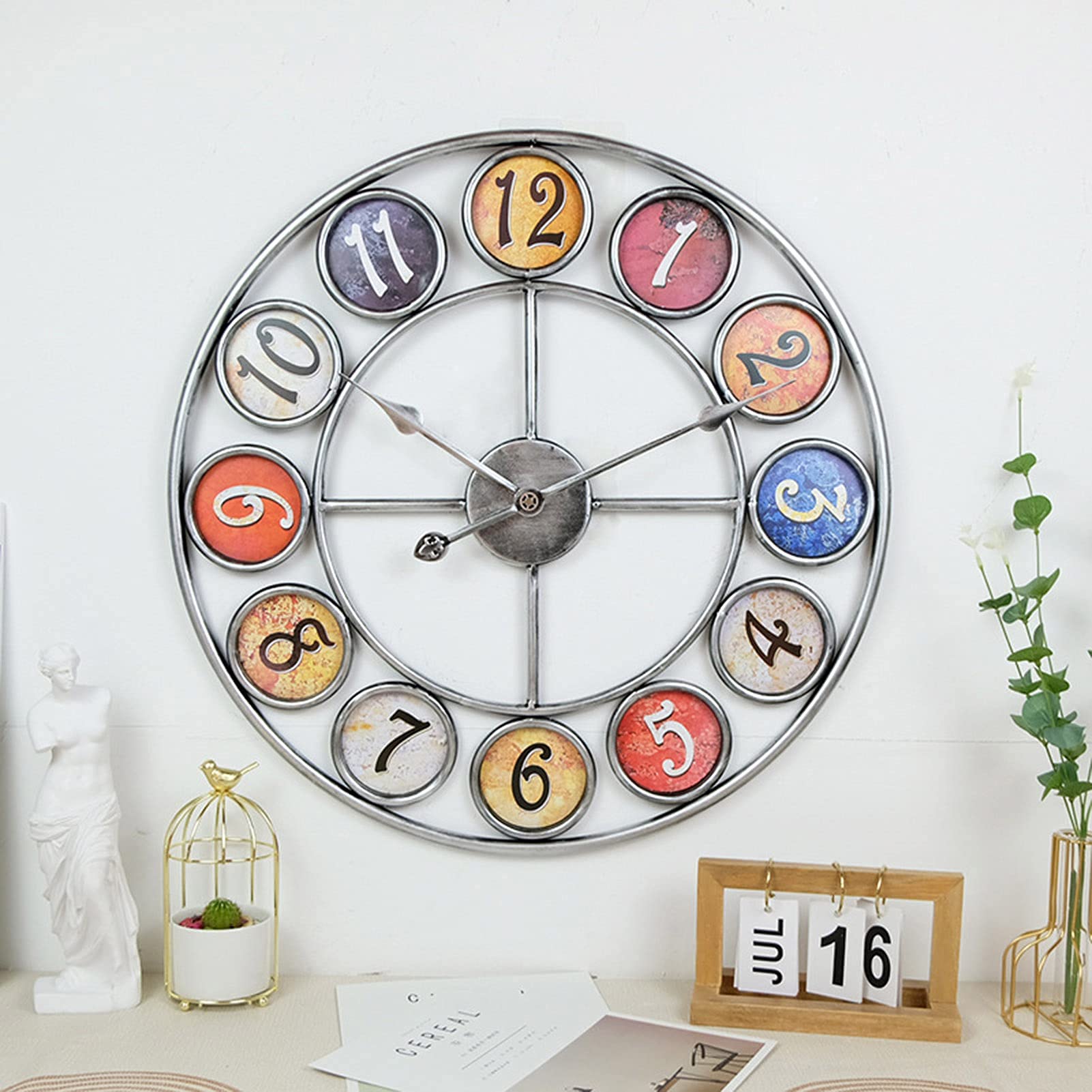 Amazon.co.jp: 壁掛け時計、24インチ/ 60cm大型ラウンド